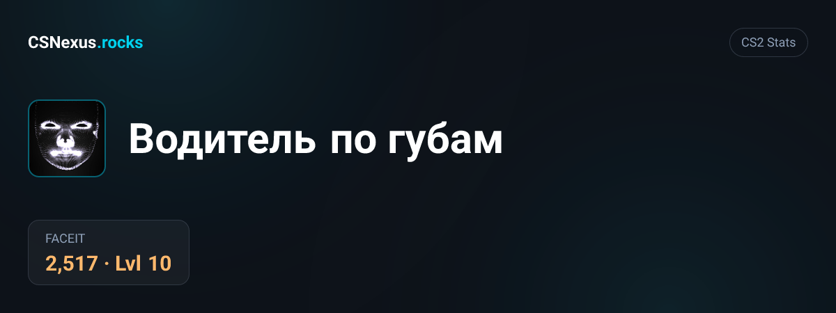 CS2 stats card for Водитель по губам