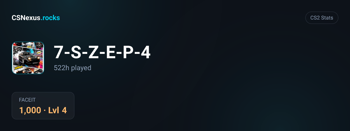 CS2 stats card for 7-S-Z-E-P-4