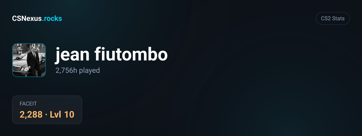 CS2 stats card for jean fiutombo