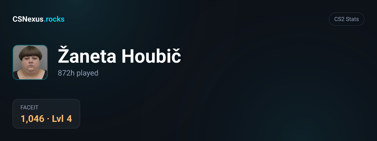CS2 stats card for Žaneta Houbič