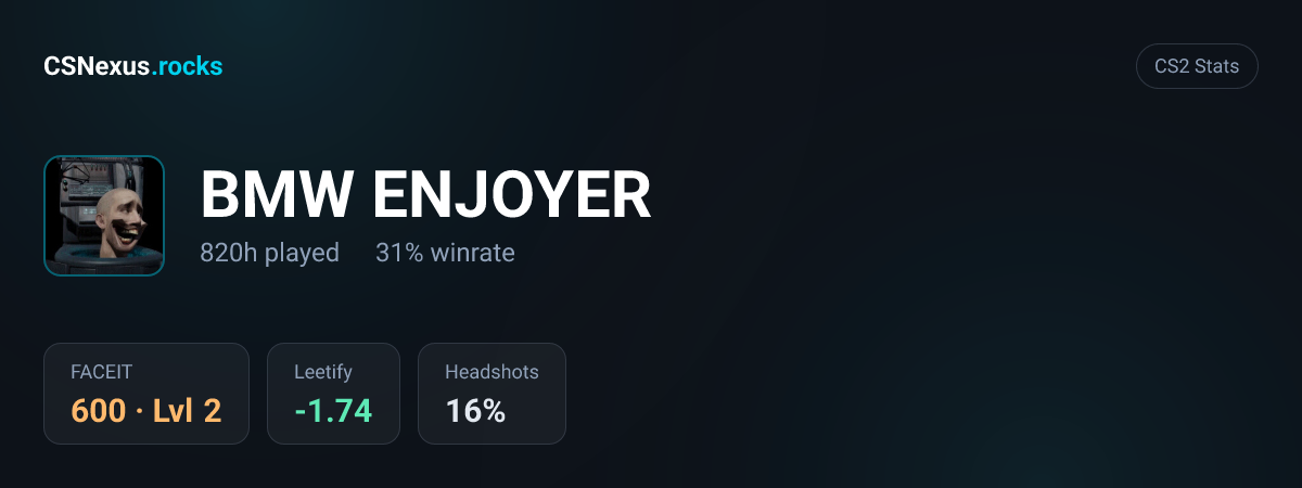 CS2 stats for BMW ENJOYER
