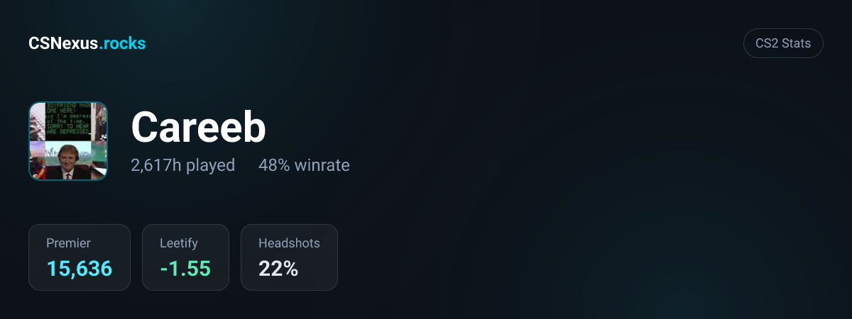 CS2 stats card for Careeb