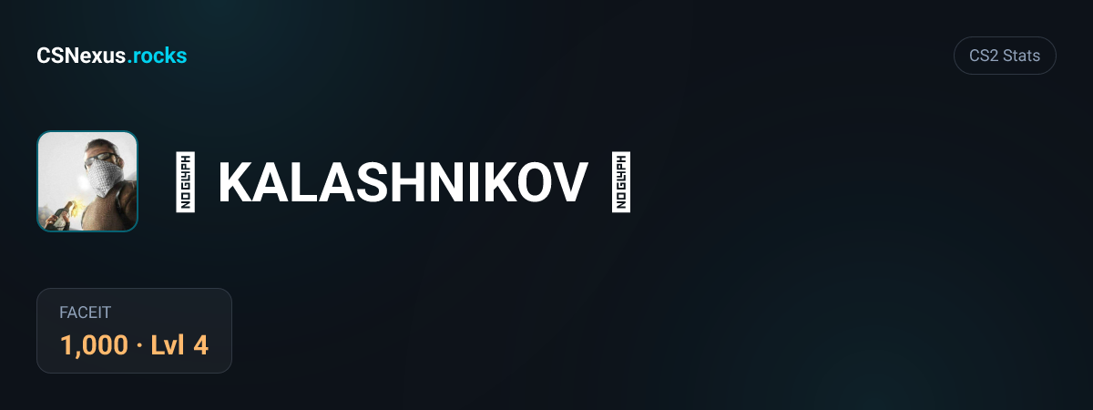 CS2 stats card for ♔ KALASHNIKOV ♔