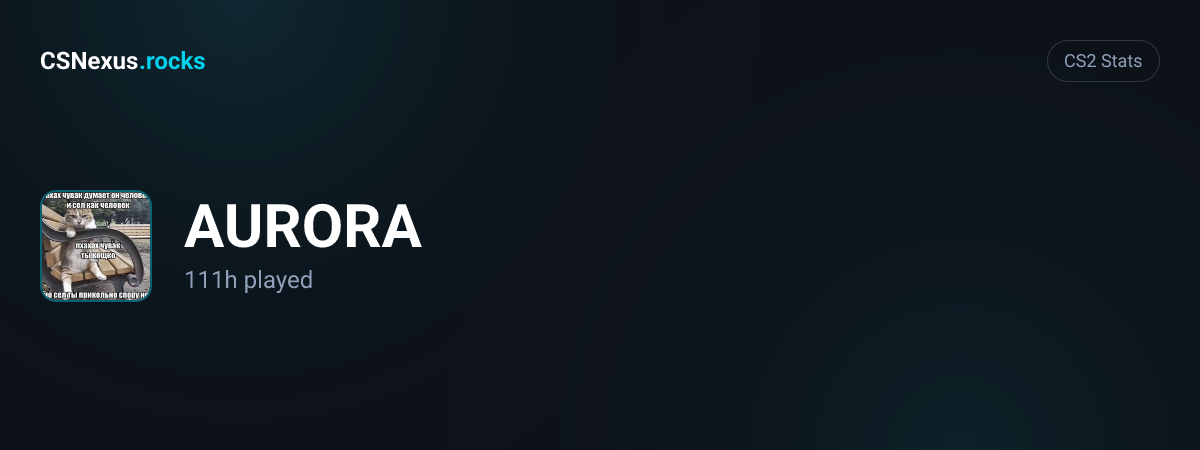 CS2 stats card for AURORA