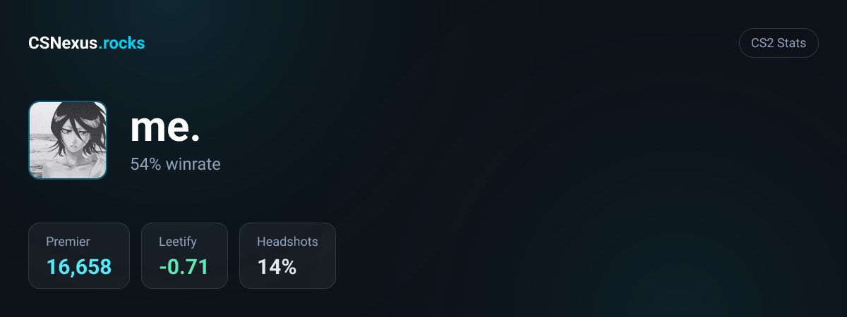 CS2 stats card for me.