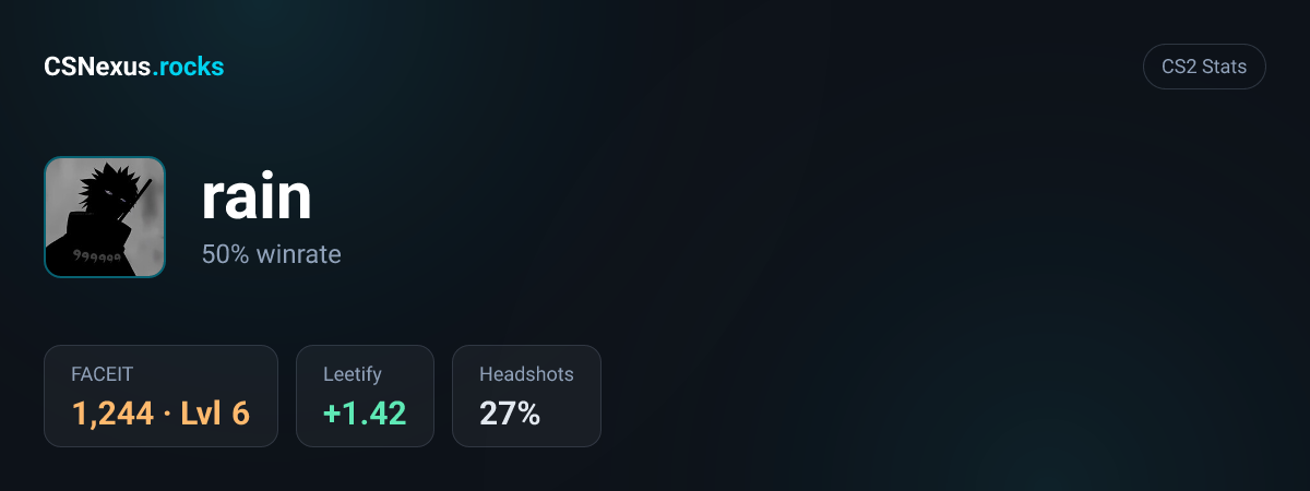 CS2 stats for rain