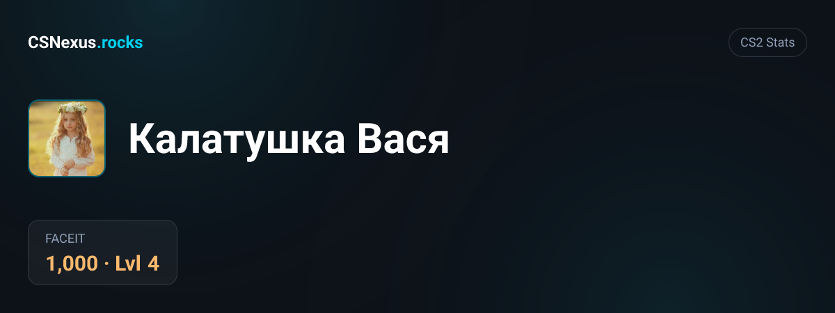 CS2 stats card for Калатушка Вася