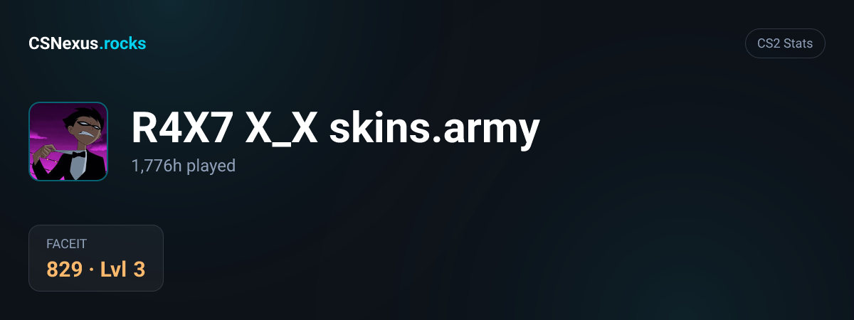 CS2 stats for R4X7 X_X skins.army
