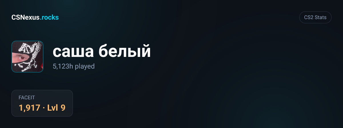 CS2 stats card for саша белый