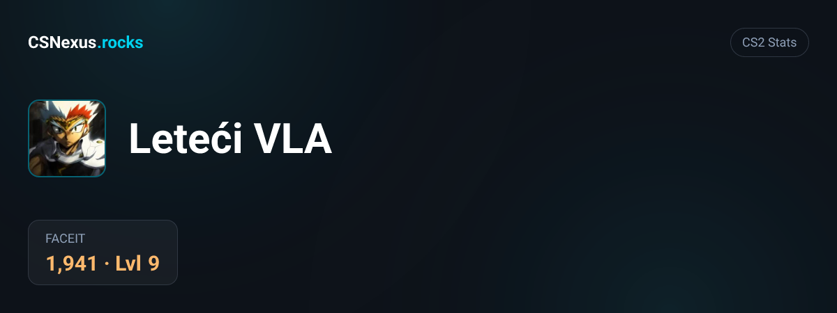CS2 stats card for Leteći VLA