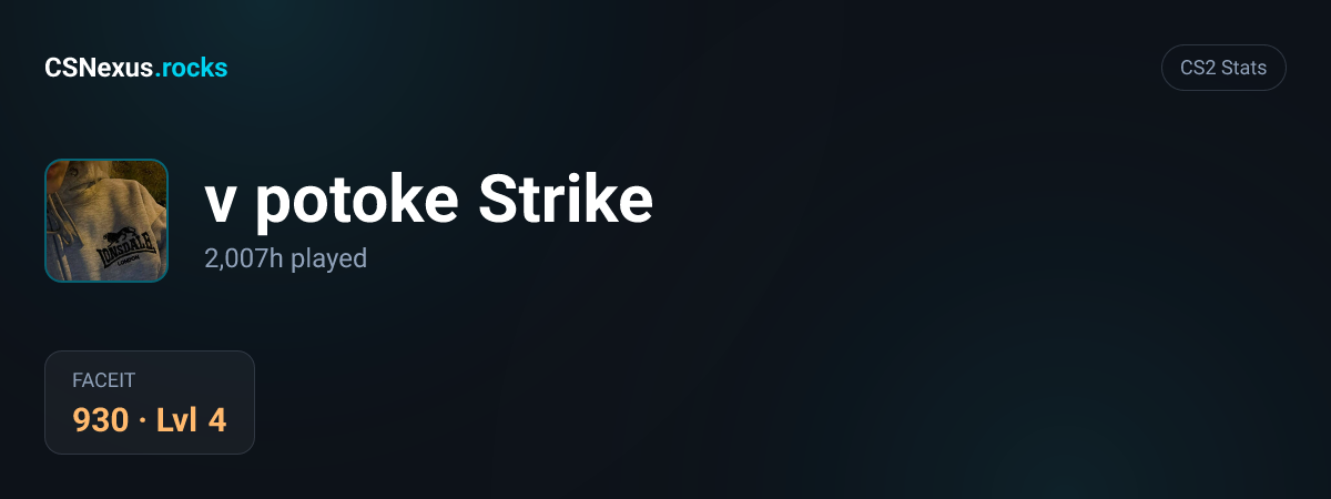CS2 stats for v potoke Strike