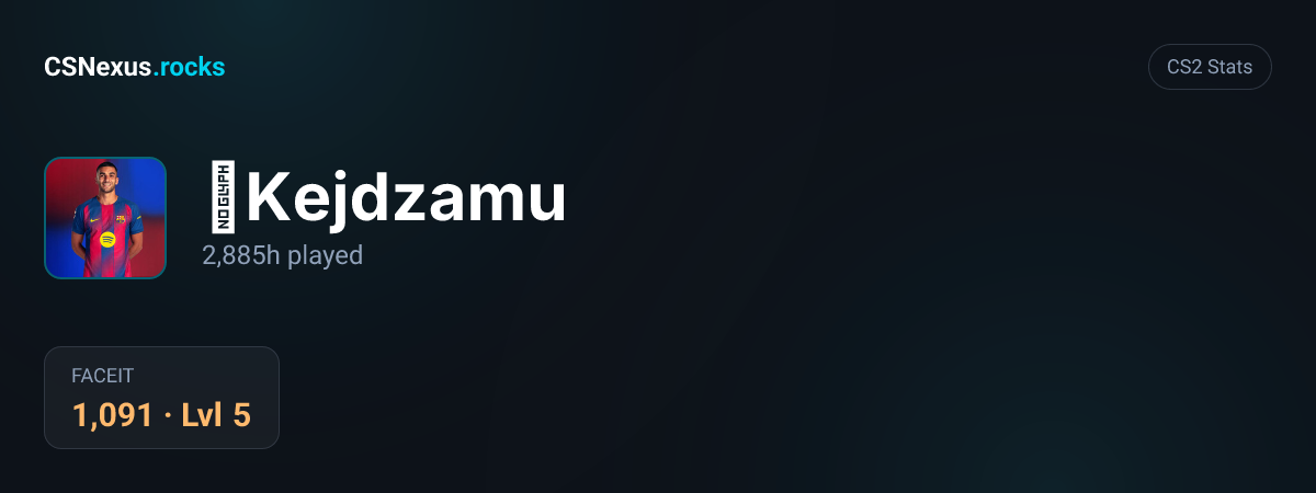 CS2 stats card for ★Kejdzamu