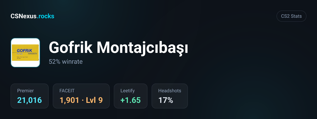 CS2 stats for Gofrik Montajcıbaşı