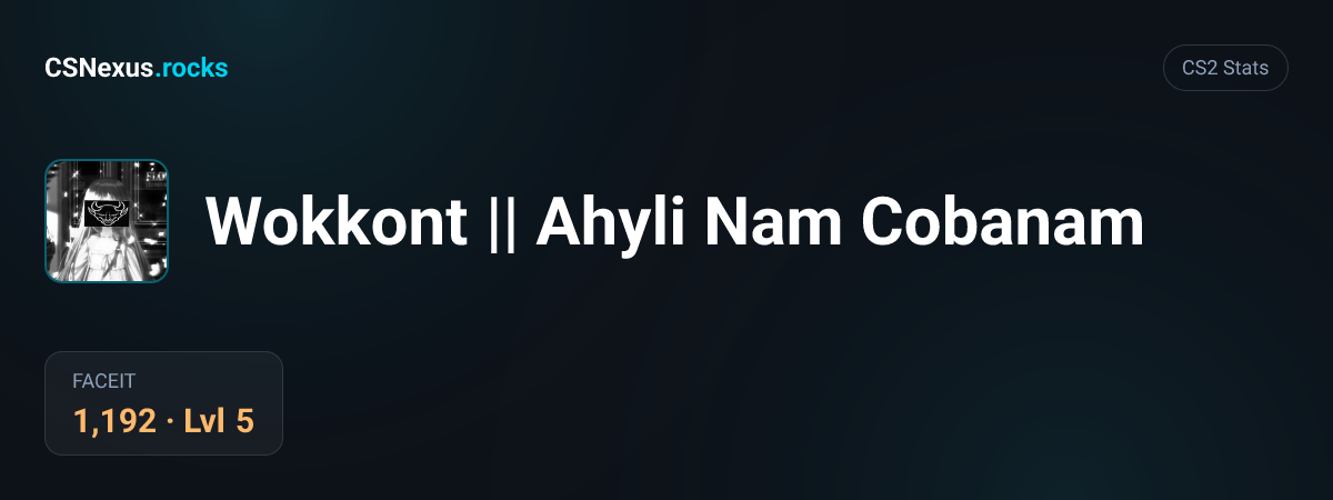 CS2 stats for Wokkont || Ahyli Nam Cobanam
