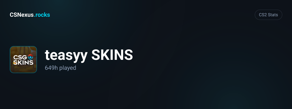 CS2 stats card for teasyy SKINS