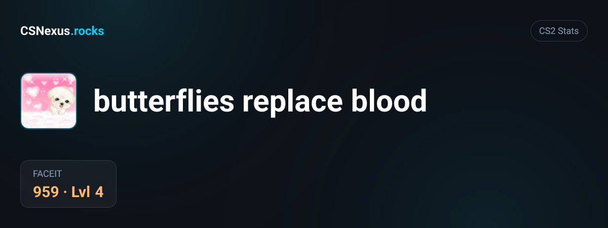 CS2 stats card for butterflies replace blood