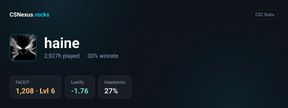 CS2 stats for haine