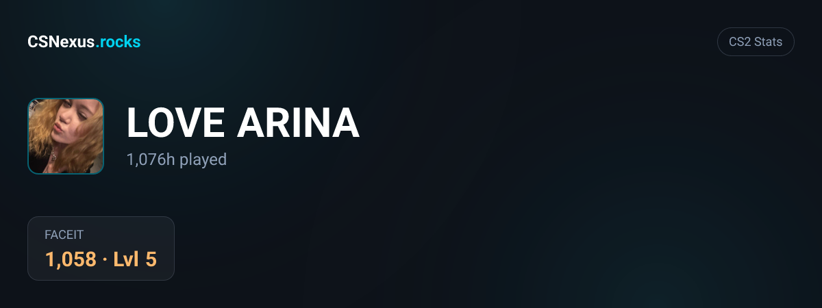 CS2 stats card for LOVE ARINA