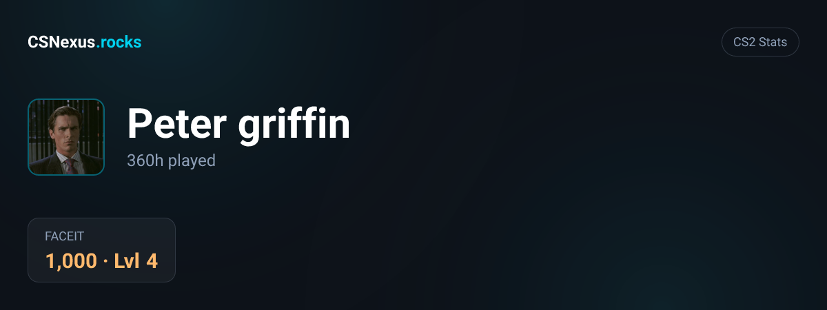 CS2 stats card for Peter griffin