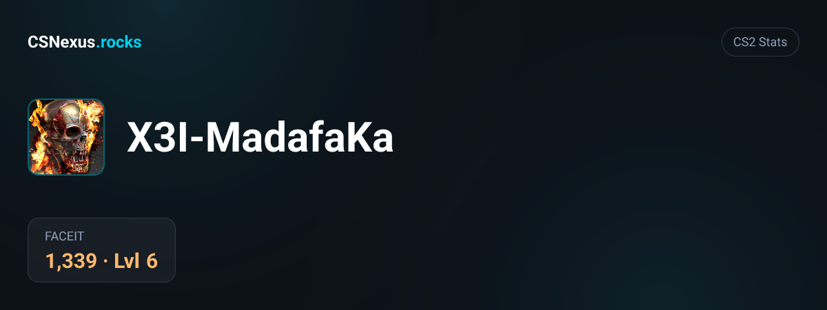 CS2 stats card for X3I-MadafaKa