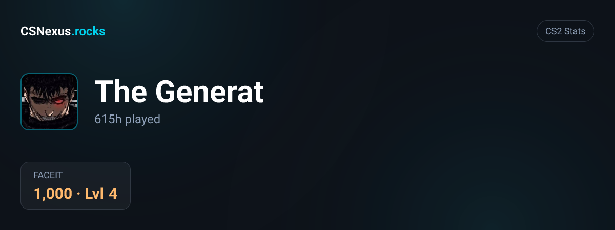 CS2 stats card for The Generat