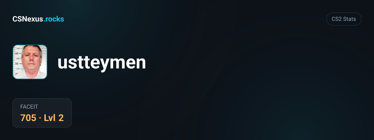 CS2 stats card for ustteymen