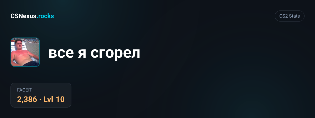 CS2 stats card for все я сгорел