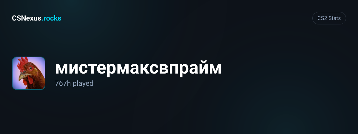 CS2 stats card for мистермаксвпрайм