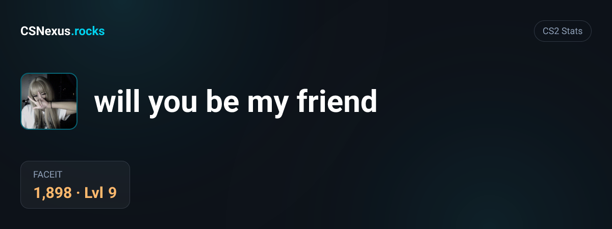 CS2 stats for will you be my friend