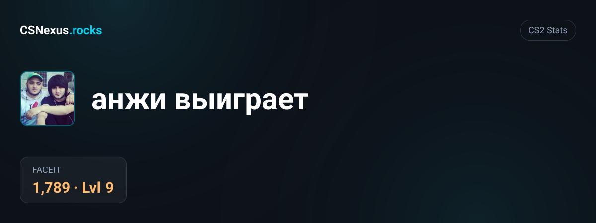 CS2 stats card for анжи выиграет