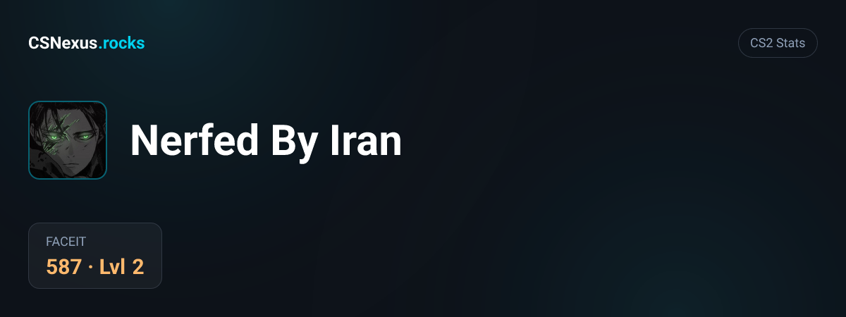 CS2 stats card for Nerfed By Iran