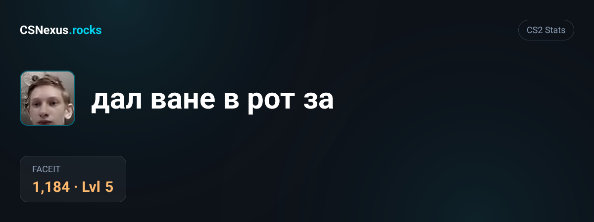 CS2 stats card for дал ване в рот за
