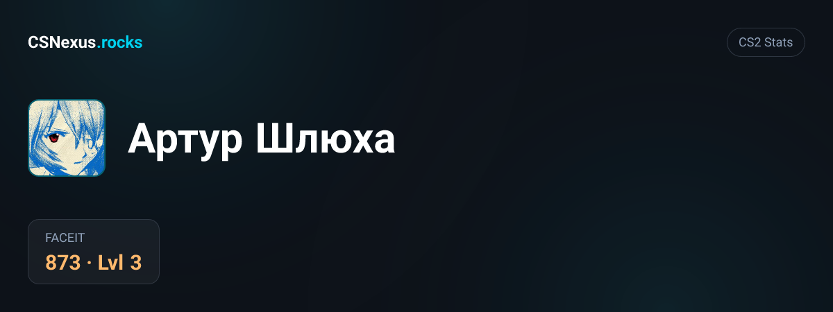 CS2 stats card for Артур Шлюха