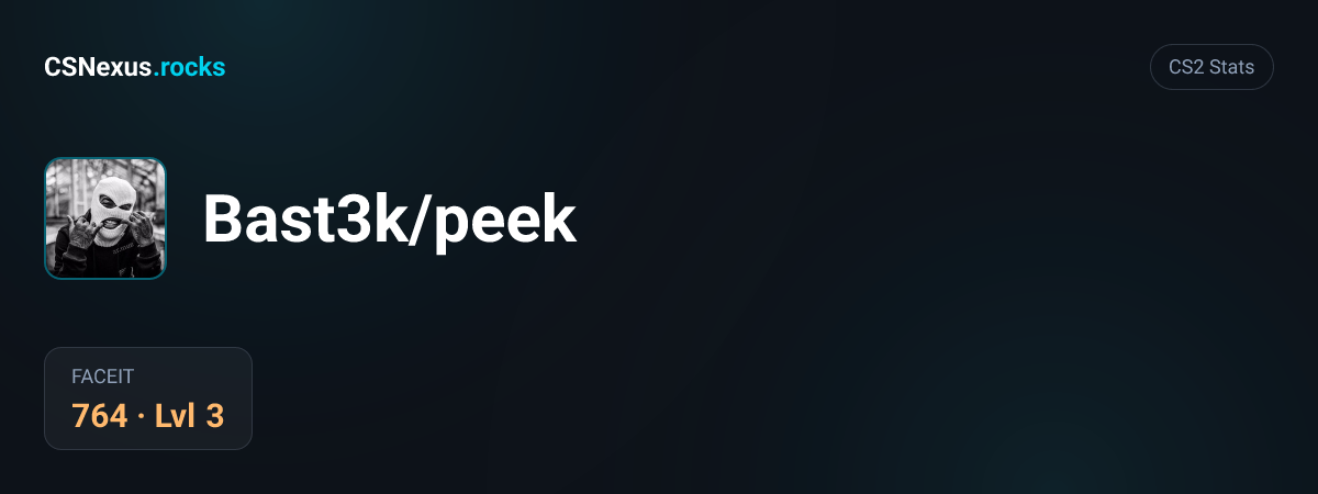 CS2 stats for Bast3k/peek