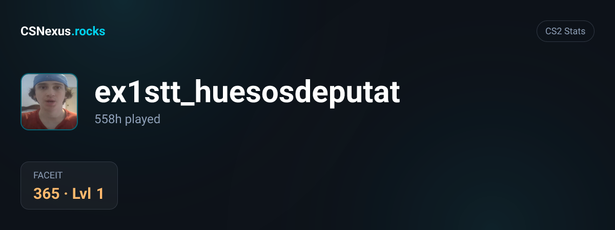 CS2 stats card for ex1stt_huesosdeputat