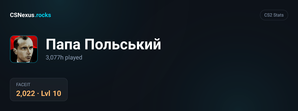CS2 stats card for Папа Польський