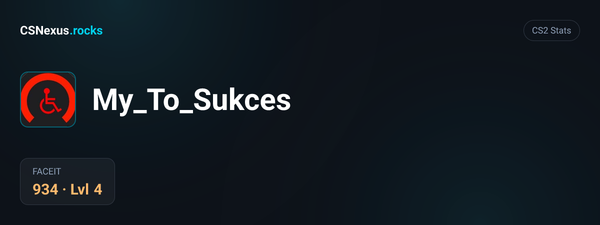 CS2 stats card for My_To_Sukces