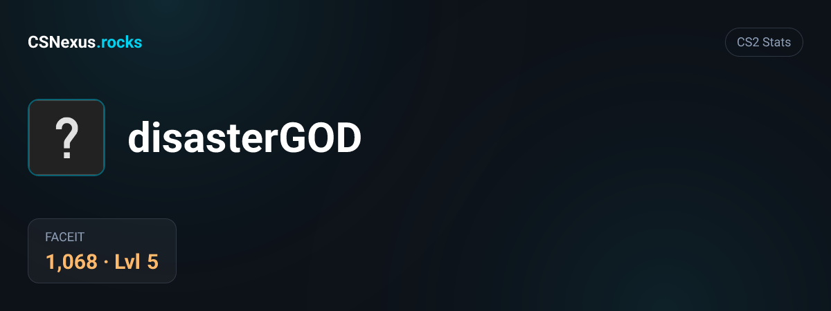 CS2 stats card for disasterGOD