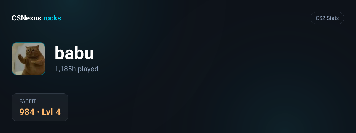 CS2 stats for babu