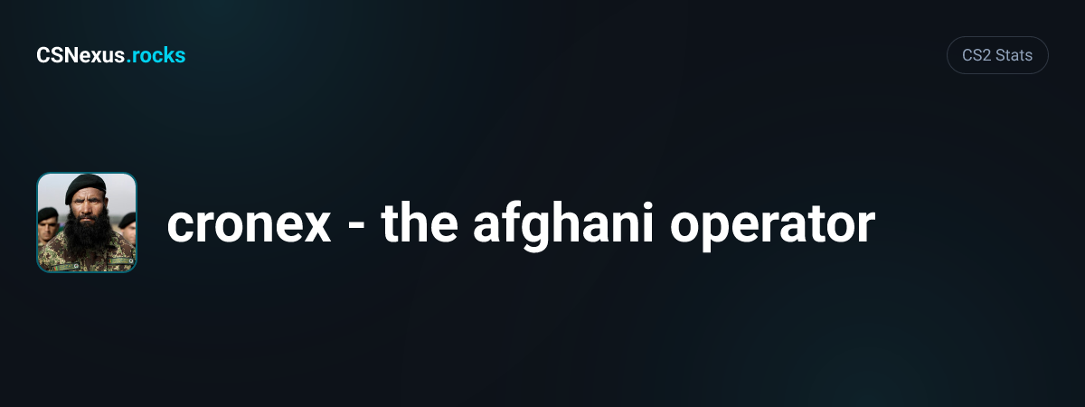 CS2 stats card for cronex - the afghani operator